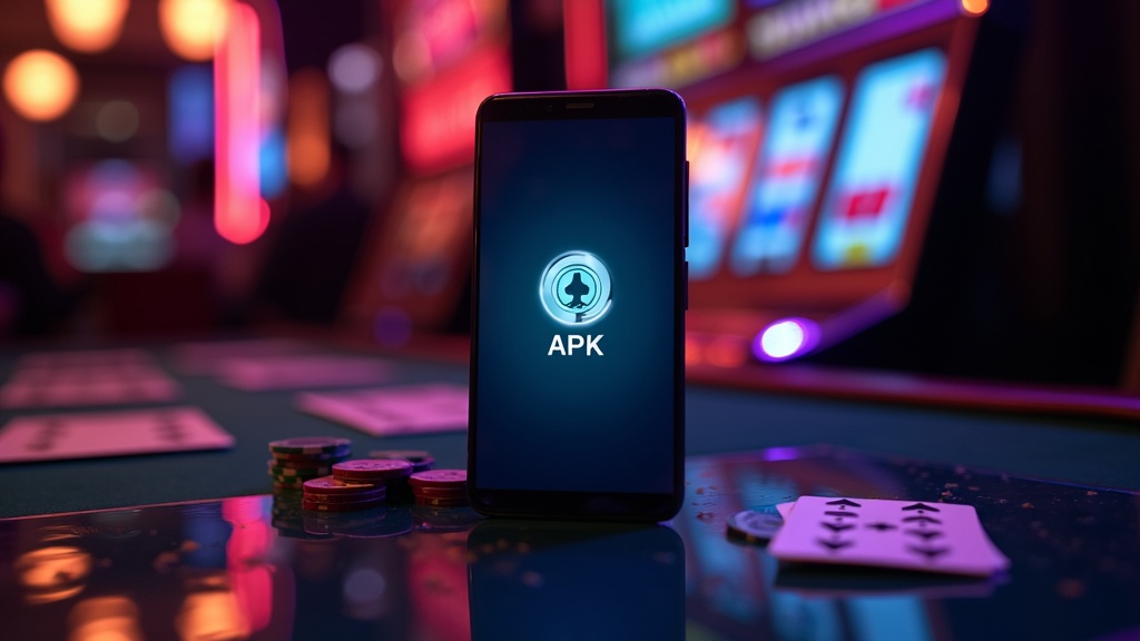 Android phone showing an APK install screen in a casino setting